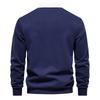 Men's Collared Pullover Sweatshirt, Loose Fit Color Block Cotton Sweatshirt, Ribbed Cuffs Casual Spring Fall Top