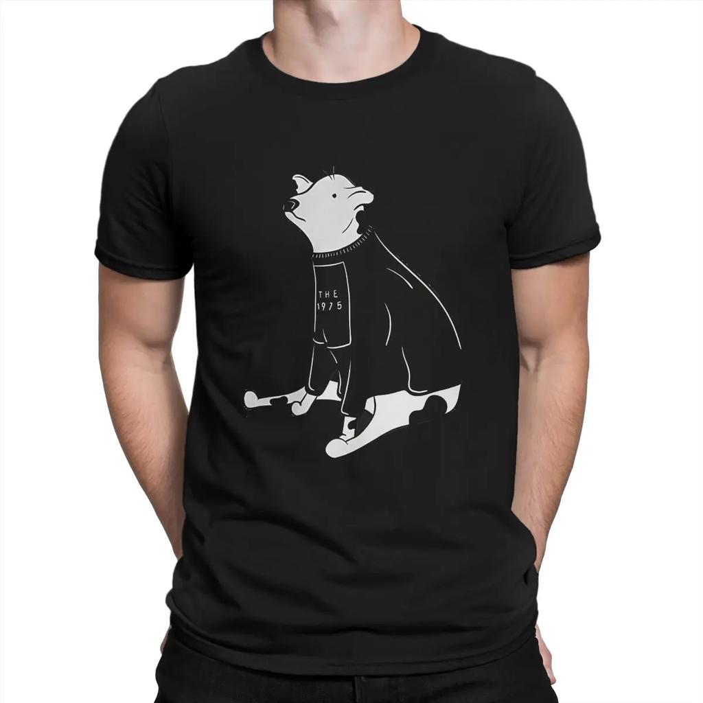 Crazy Funny T-Shirt for Men Crew Neck Cotton T Shirt The 1975 Band Short Sleeve Tees Summer Clothes