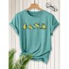 Elegant short-sleeved dress for women Cute Yoga Frog Print Crew Neck T Shirt Suitable for spring wear Summer Autumn Winter fashion