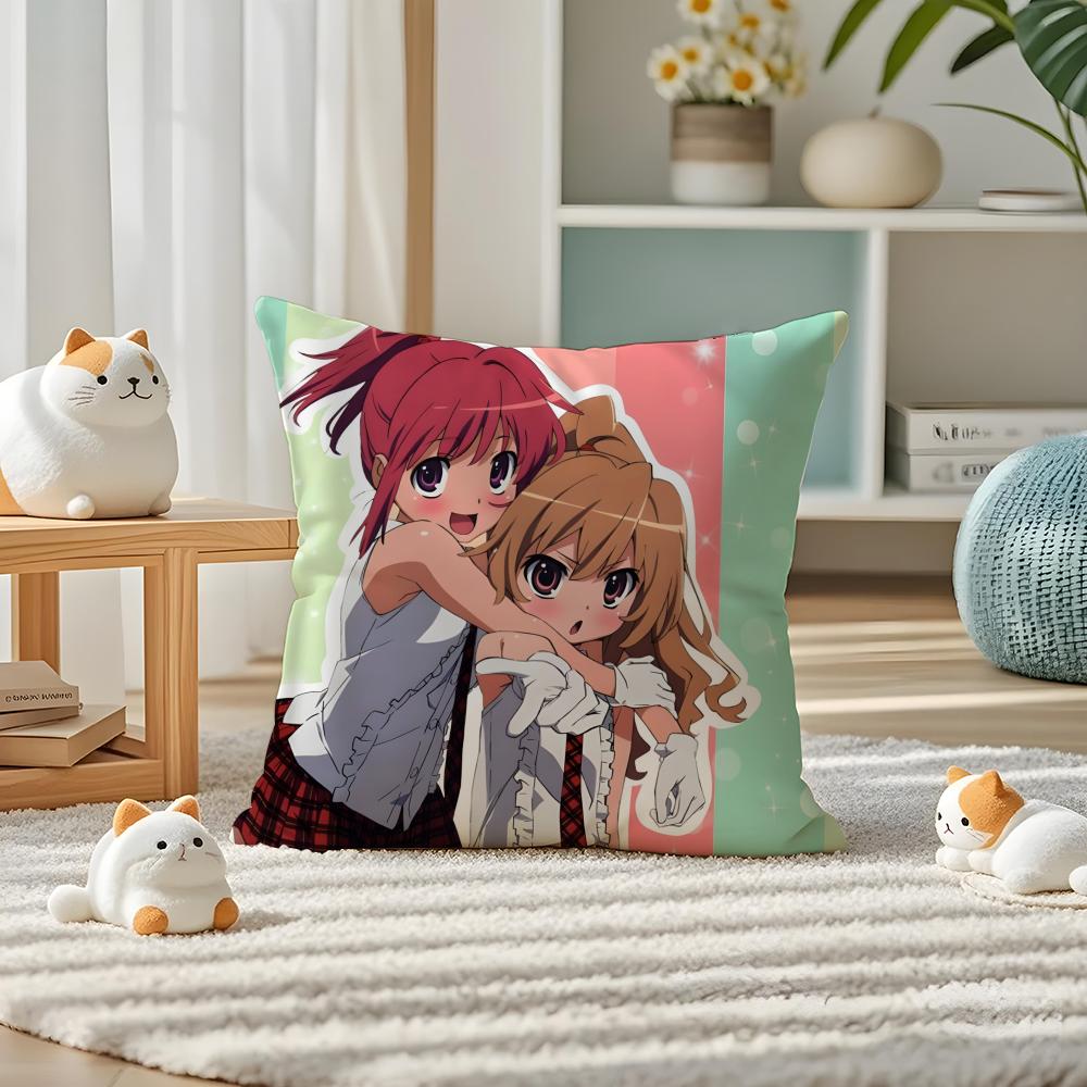 Anime Toradora Kissenbezug Seidig Elegant Komfort Sofa Bett Unsichtbarer Reißverschluss