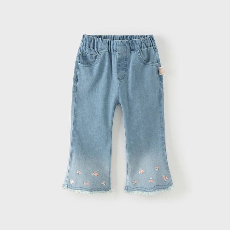 David Bella Children's Pants 2026 New Model Girls' Jeans Baby Girl Cropped Pants Class a Spring Outfit Flared Pants