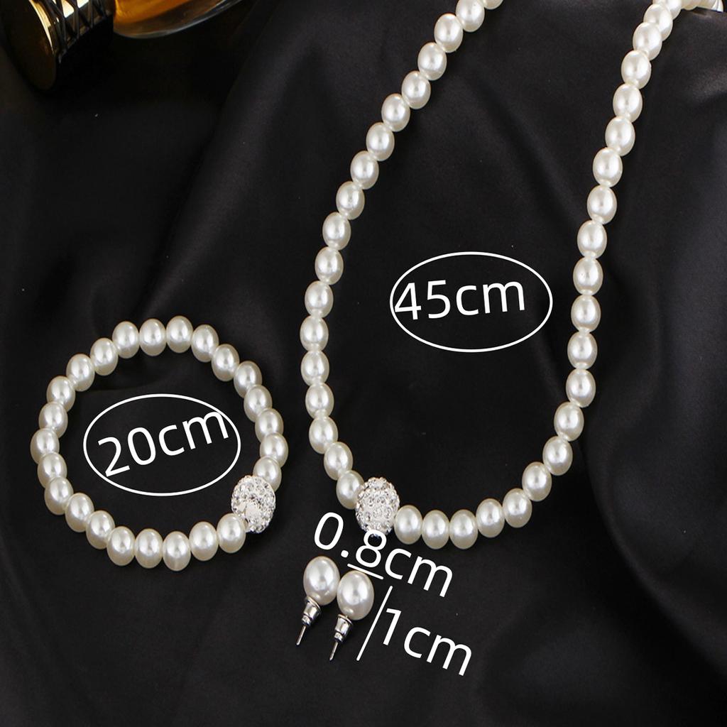 Women's Fashion Imitation Zircon Necklace Earrings Bracelet Zircon Set Suitable for Wedding, Party, Festival Gifts-5042