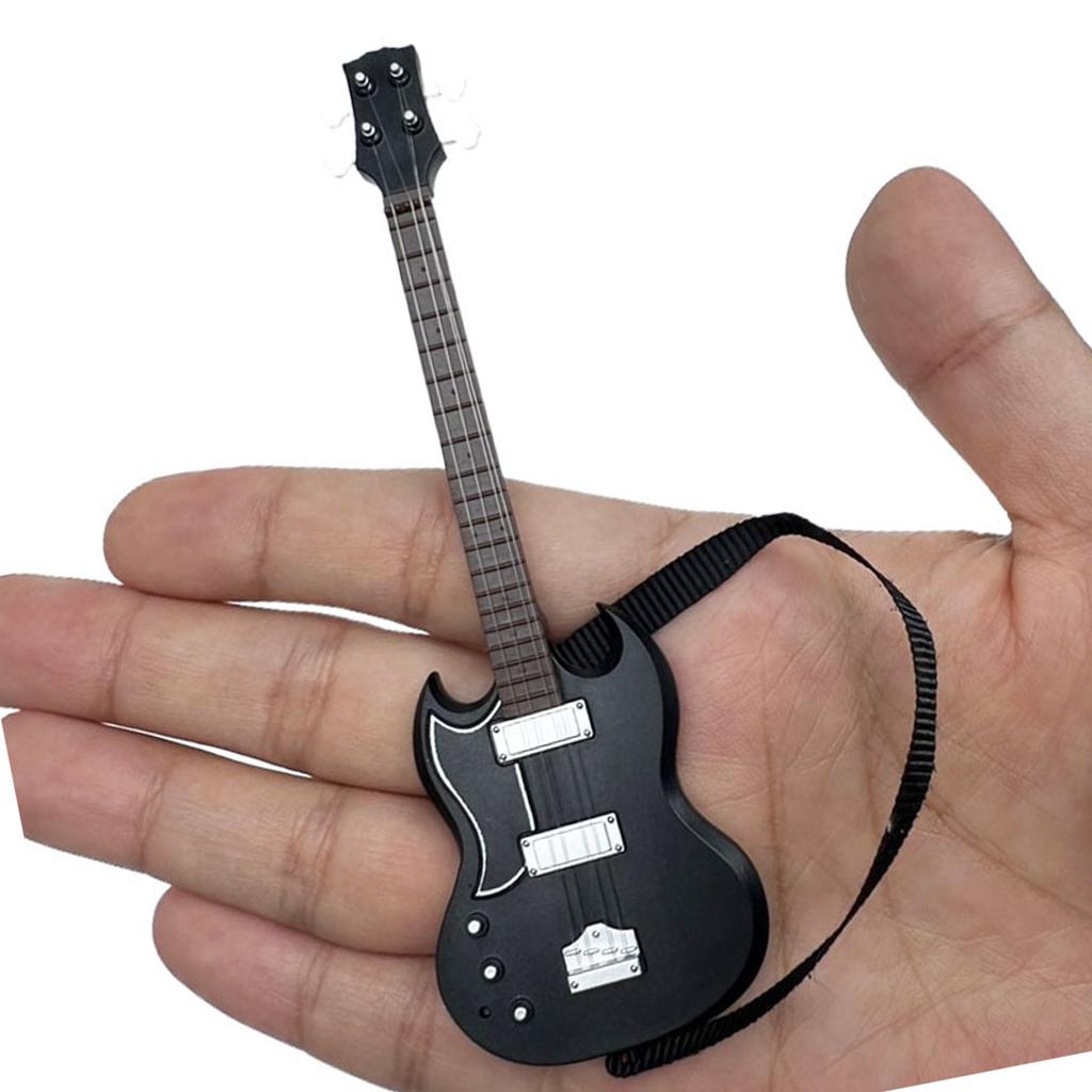 Miniature Guitar Model For Dollhouse 1/12 Scale High Detail Plastic Music Instrument Figurine Dollhouse Decoration