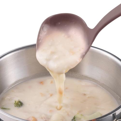 Kai Corporation Ladle with Measuring Table, All-Nylon, Dishwasher Safe, Scratch Resistant, Easy to Clean, Old Raspberry, Nua Tone, DE6339