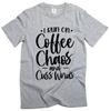 Funny Coffee T-Shirt: Chaos, Cuss Words, Humorous Tee