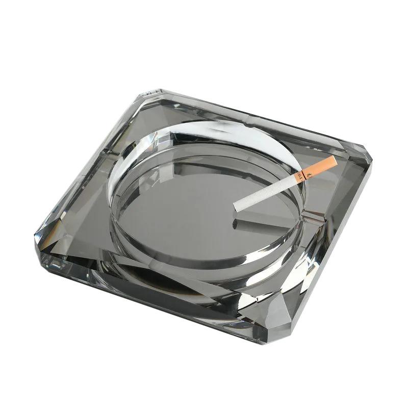 Premium Crystal Ashtray for Home and Office with Custom Logo Engraving - Elegant Gift for Living Rooms, KTV, and Corporate Settings