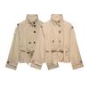 Europäischer und amerikanischer Stil, neue Damenbekleidung, modisch, vielseitig, doppelreihiger Schnür-Langarm-Trenchcoat für Damen