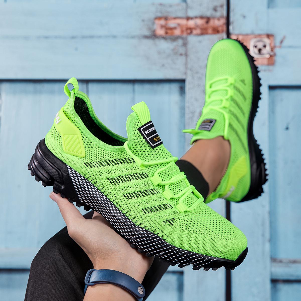 

Чоловіче спортивне взуття для бігу, застібка-поворотний механізм, дихаюче, легке, жіноче, зручне, атлетичне, нековзне, карбонова пластина, кросівки для марафону 45 зелений