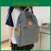 Letter Pattern Xm Solid Color Backpack Casual Student Schoolbag Lightweight Bag