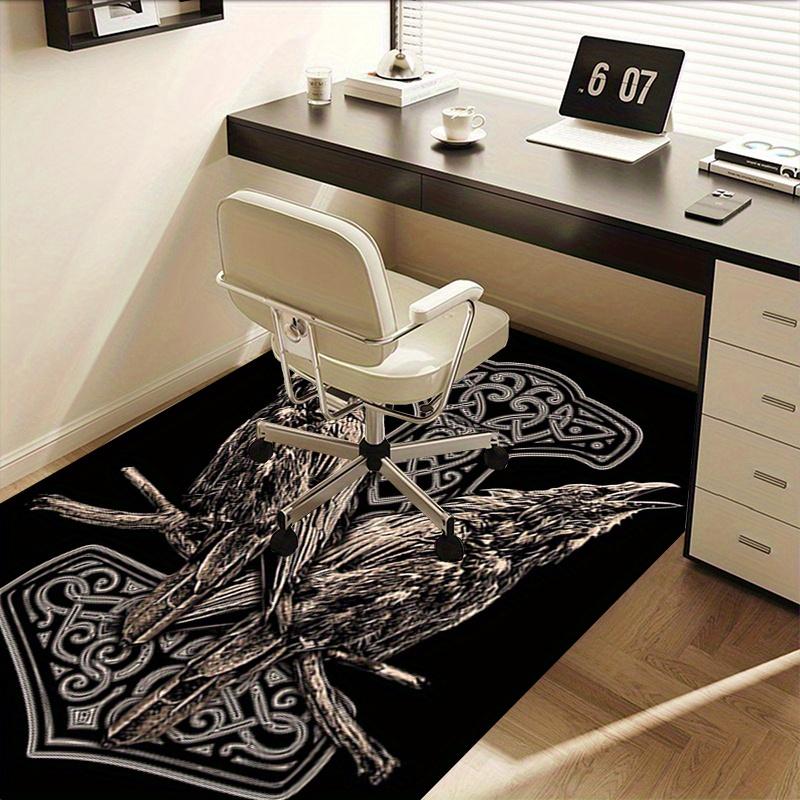 1pc. Nordic Viking Raven Thor Hammer Home Office Chair Rug Outdoor Gift Carpet Mat