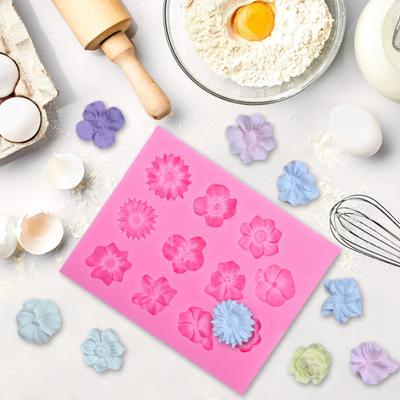 Růžová silikonová forma na dort Mini květinové fondánové čokoládové formy na pečení Víceúčelová forma na sušenky na dort Brownies na svatby oslavy
