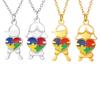 Collana per Bambini con Puzzle a Cuore in Acciaio Inossidabile ed Epossidico, Autismo, Gioielli Nc-2257