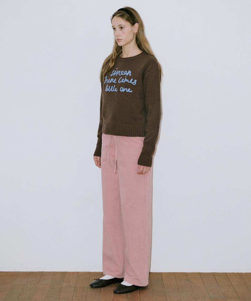 SINOON Lettering Pullover Knit (Deep Brown)