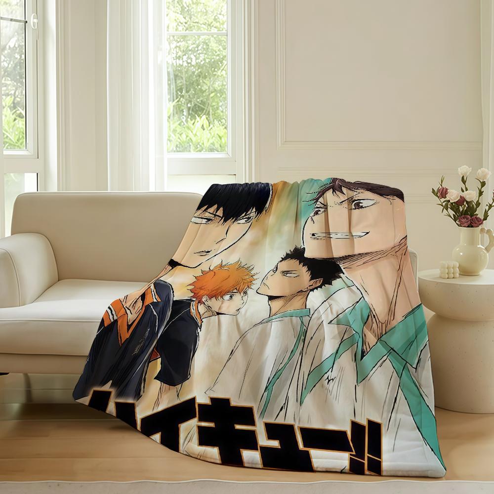 Volleyball Anime H Haikyu!! Blanket For Sofa Office Bed Plane Travel Sleep Read Relax Camping Soft And Warm