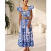 1SET women's sunscreen swimsuit gauze skirt printed swimsuit women's bikini