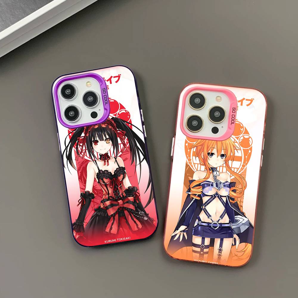 Date A Live Cartoon Phone Case For IPhone 17 16 15 14 13 12 11 Pro MAX Matte Shockproof Back Anti Fall Matte Cover