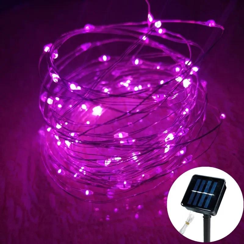 Copper Wire Outdoor Solar Light String 8 Modes for Wedding Party Home Garden Summer Decoration LED Solar Christmas Garland Lamp