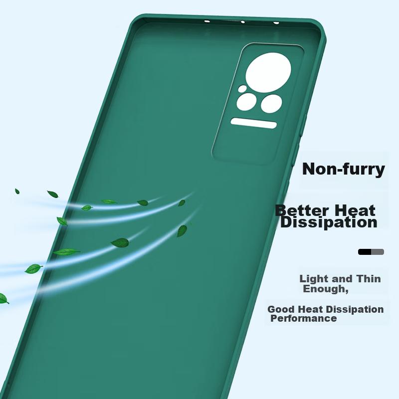 HotFire Compatible with Xiaomi Civi Phone Case, Xiaomi Civi 1s Protective Cover, Upgraded Lens Anti-Drop Matte Soft Silicone Case - Dark Night Gree