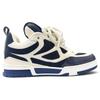 Great LOUIS VUITTON Low Cut Sneakers LV Skate Line Monogram Flower Marine Used
