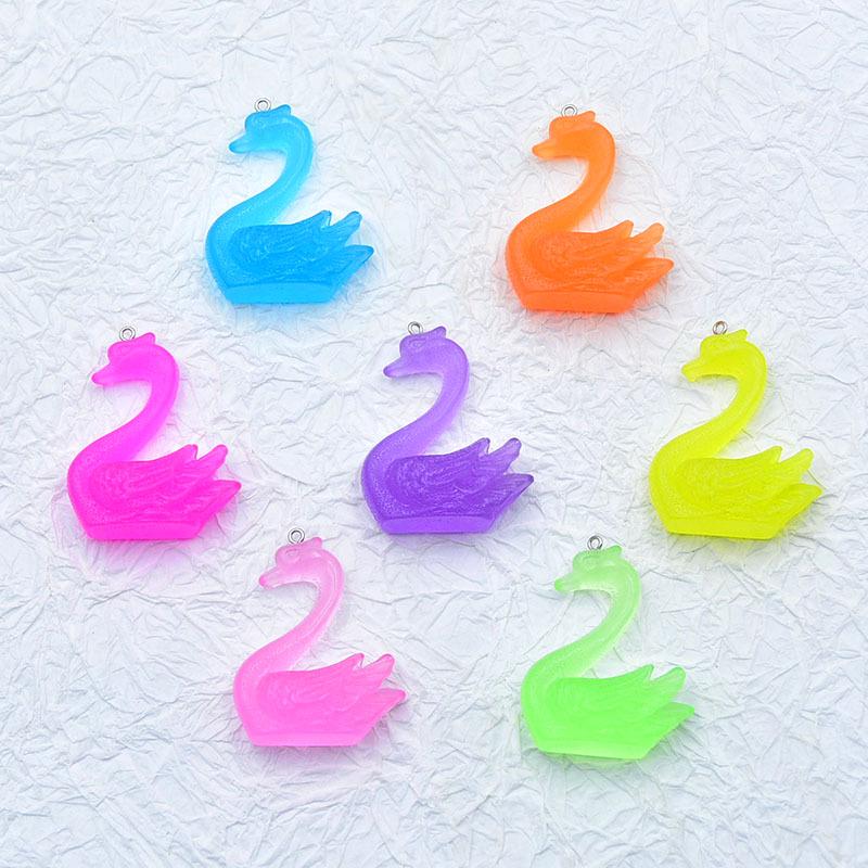 3D Luminous Cartoon Swan Duckling Keychain Pendant