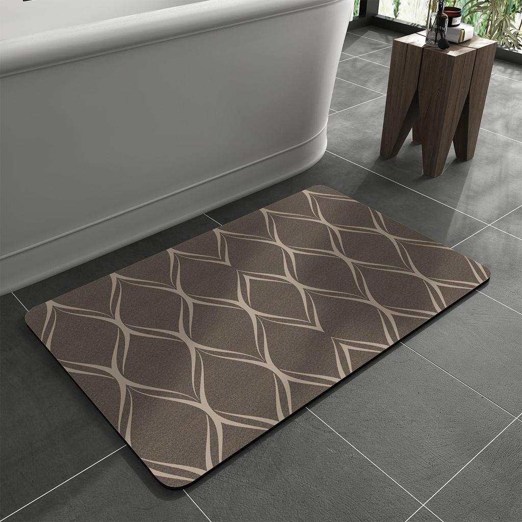 Elegant Non-Slip, Quick-Dry Bathroom Mat - Water-Absorbent, Dirt-Resistant, Easy-Clean Foot Pad for Toilet Entrance