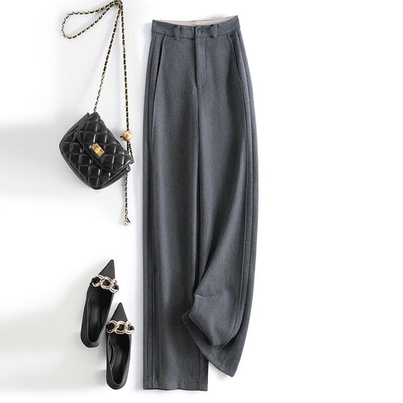 Sishe 2025 Fall Women's High-Waisted Drape Straight Leg Pants