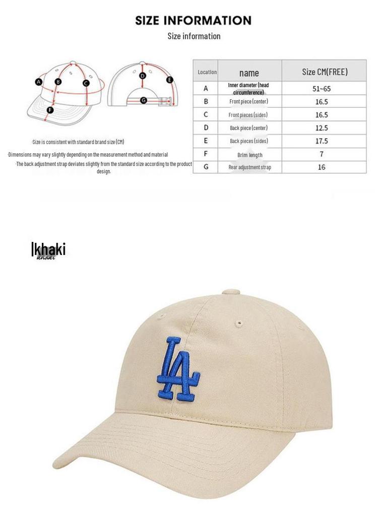 Korea MLB NY Yankees Verstellbare Baseballkappe, Unisex Softtop mit großem Logo und LA Duckbill-Design.