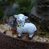 2Pcs Resins Sheep Statues for Garden and Home Decors Animal Miniature Figurines Ornaments for Terrariums and Flower Pot