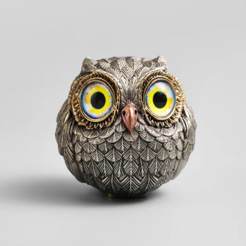 Adorable Christmas Owl Resin Ornament - Small Desktop Decor Ideal Xmas Gift for Home