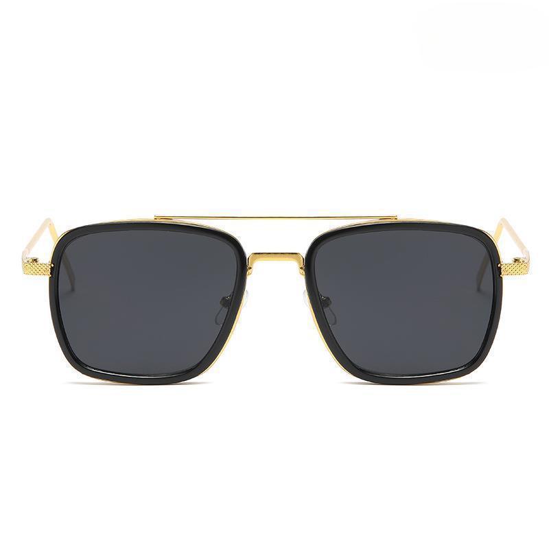 Fashion Sunglasses European and American Metal Square Frame Glasses Retro Square Sunglasses UV Protection Lentes De Sol