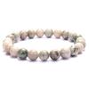 New European & American Style Cross Bracelet, 8MM Natural Stone Beaded Fashion Accessory