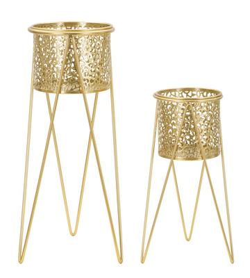 Vase Holder Glod Set 2 Pcs Cm 21X20X46-18X18X32