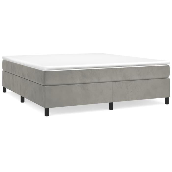 3144693 vidaXL Divan-lit Et Matelas Gris Clair 180x200cm Velours
