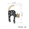 Fashionable Zircon Cat Color Enamel Brooch, Anti-exposure Pin for Women, Metal Button To Fix Clothes, Wedding Party Gift