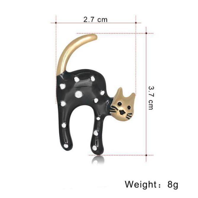 Fashionable Zircon Cat Color Enamel Brooch, Anti-exposure Pin for Women, Metal Button To Fix Clothes, Wedding Party Gift