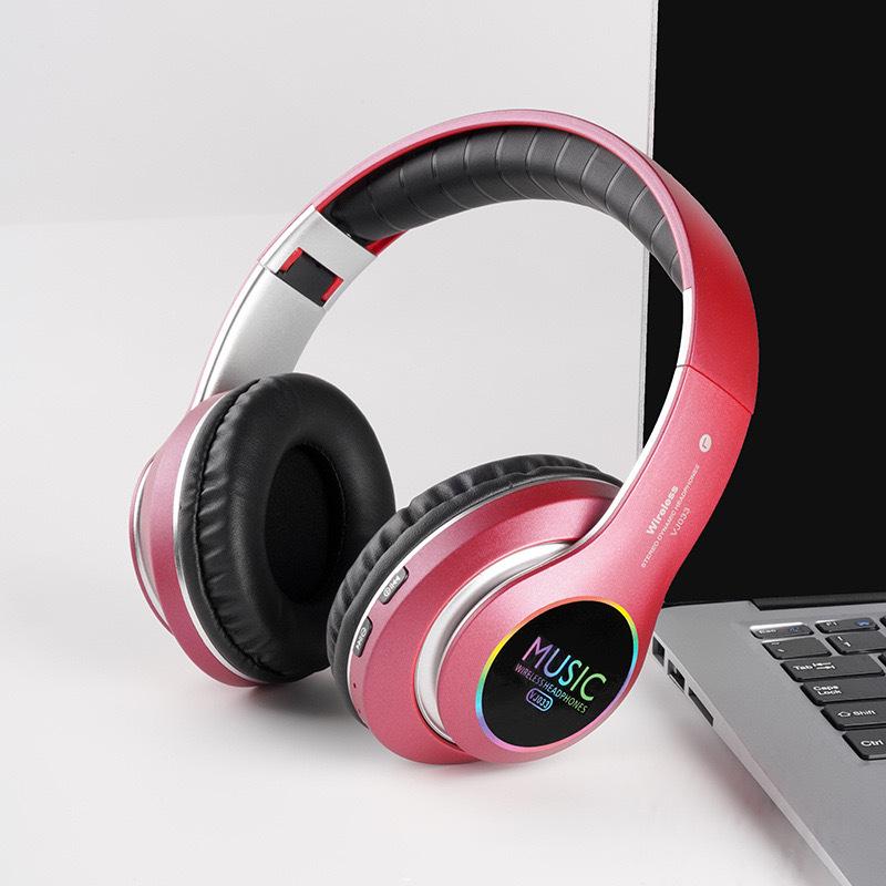VJ033 Luminous LED Wireless Bluetooth Over-Ear Headphones with Heavy Bass