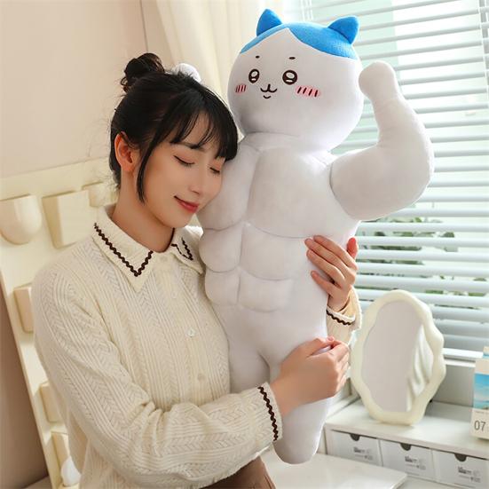 Soft Plush Toy PP Cotton Filling Cartoon Muscle Doll Gingerbread Design Plush Stuffed Toy Holiday Home Decoration