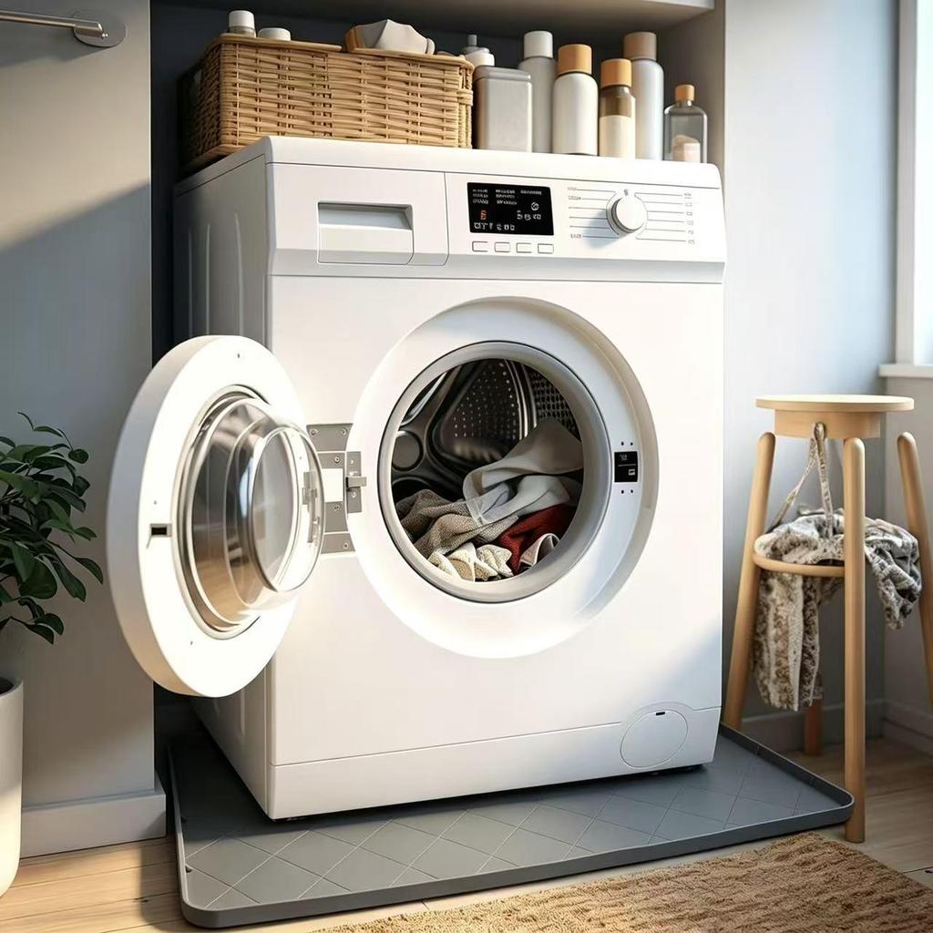 32"x30" Silicone Anti-Vibration Washing Machine Mat for Floor Protection