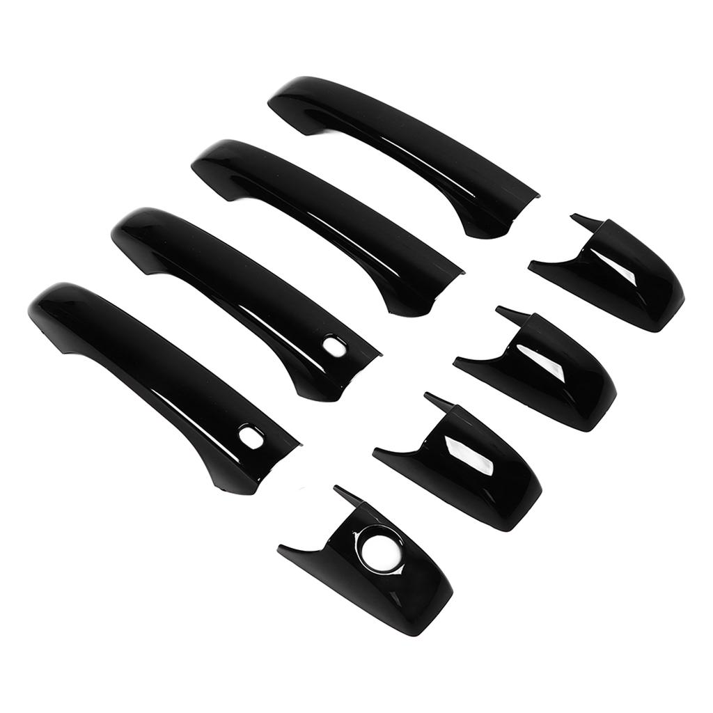 8 stücke Glanz Schwarz Türgriff Dekor Abdeckung Trim Ersatz für Jeep Patriot Grand Cherokee Durango