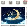 2D Glitter Gold Moon Star Backdrop for Birthday Party & Photoshoot