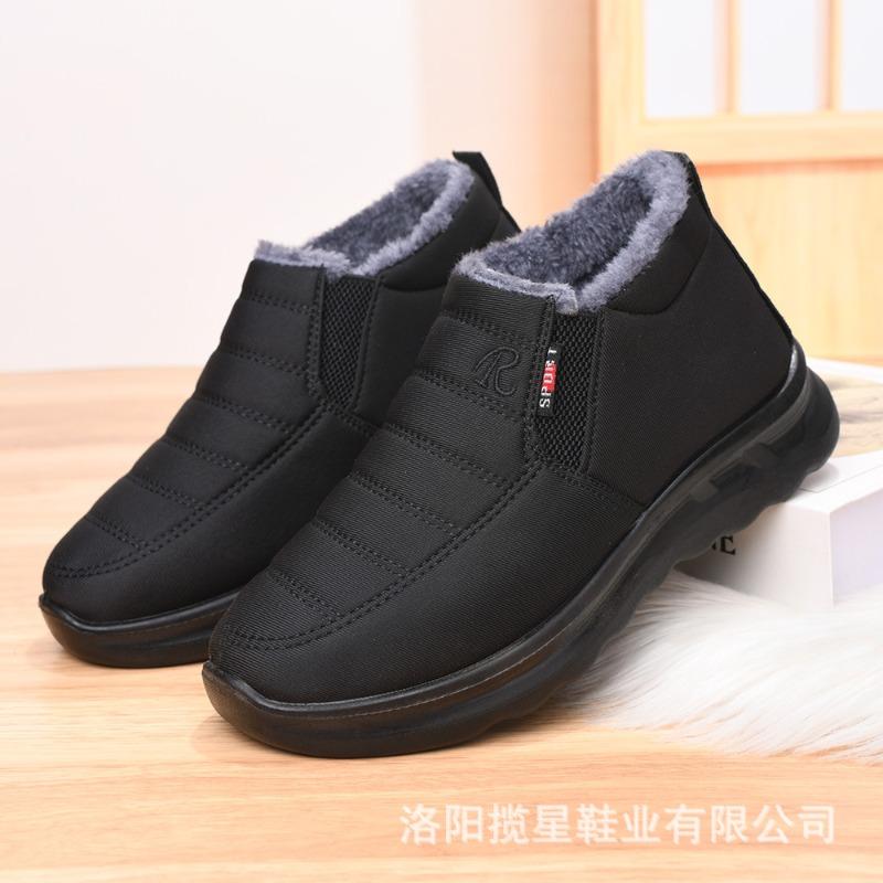Couple new cotton boots women's boots middle-aged and elderly snow boots piled thickened warm boots short boots women