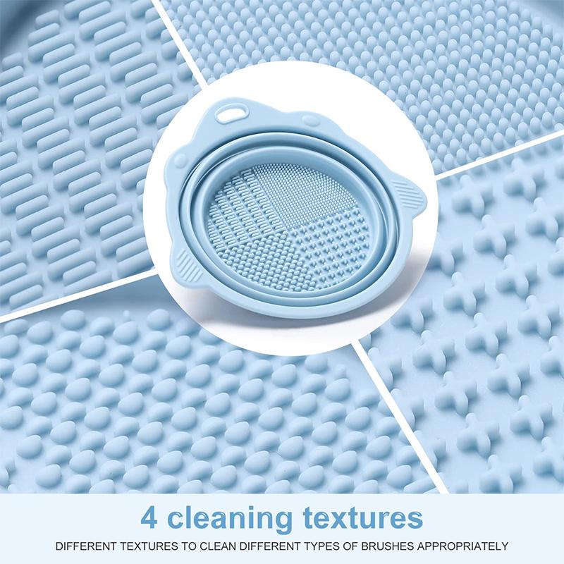 Foldable Silicone Makeup Brush Cleaner Bowl - Portable Cleaning Tool for Brushes, Powder Puffs, and Sponges