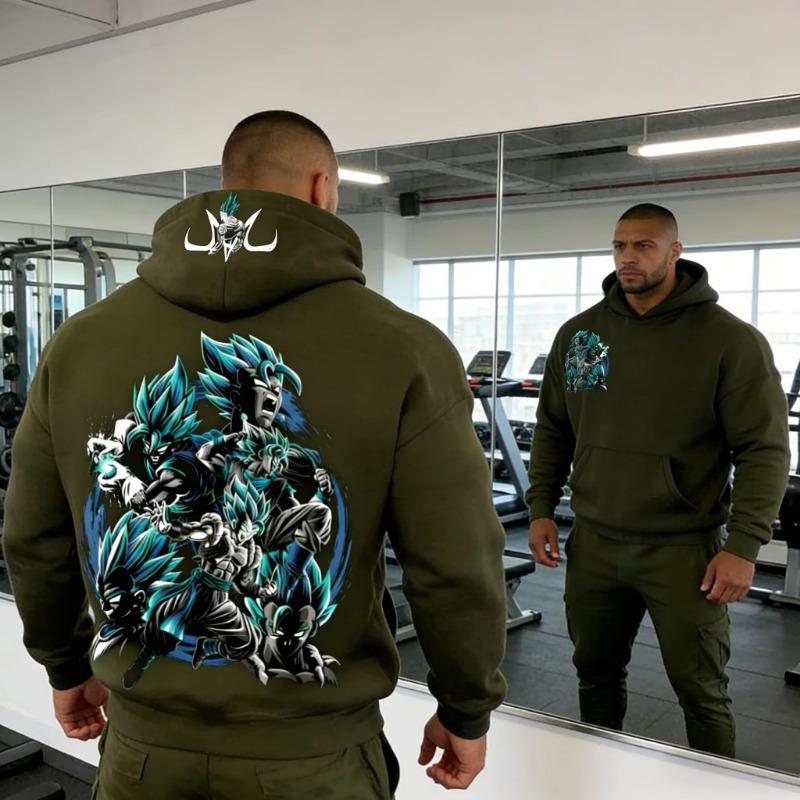 2026 Autumn/winter Dragon Ball Retro hoodie Super Saiyan Blue Forms Collage Print Gym Big Guy Retro for Men Women