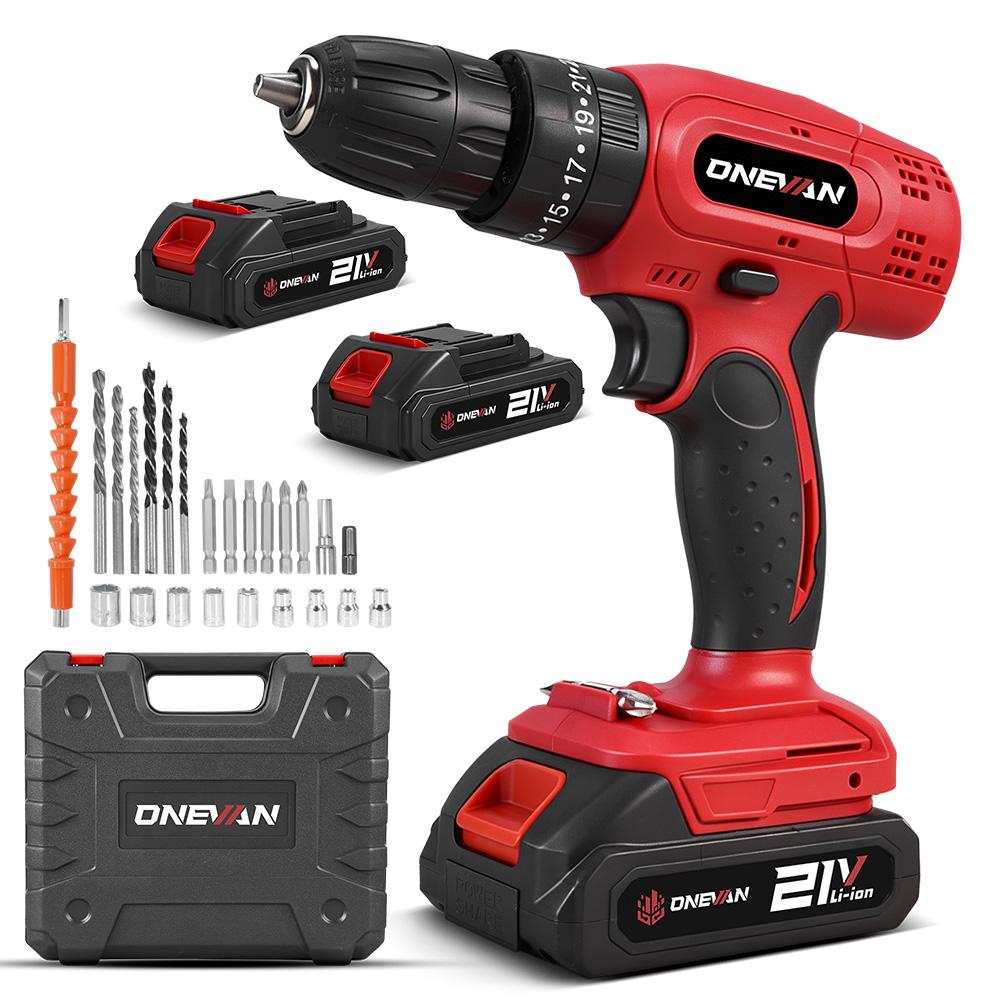 ONEVAN 25+3 Torque Electric Impact Drill Multifunctional 2 Gears Cordless Hammer Drill Power Tool For Makita 18V Battery Pin