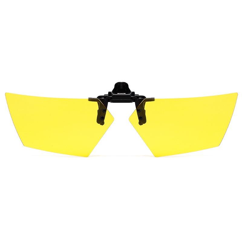 Non-polarized Rimless Clip on For Men Women Polygon Flip Up Sunglasses Night Vision Driver Fishing Eyeglasses