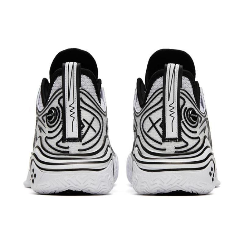 Anta Frenzy 4 Pro Anime Cushioning Anti-Slip And Wear-Resistant Mid-Top Basketball Shoes Black White Sneakers 112321111-1