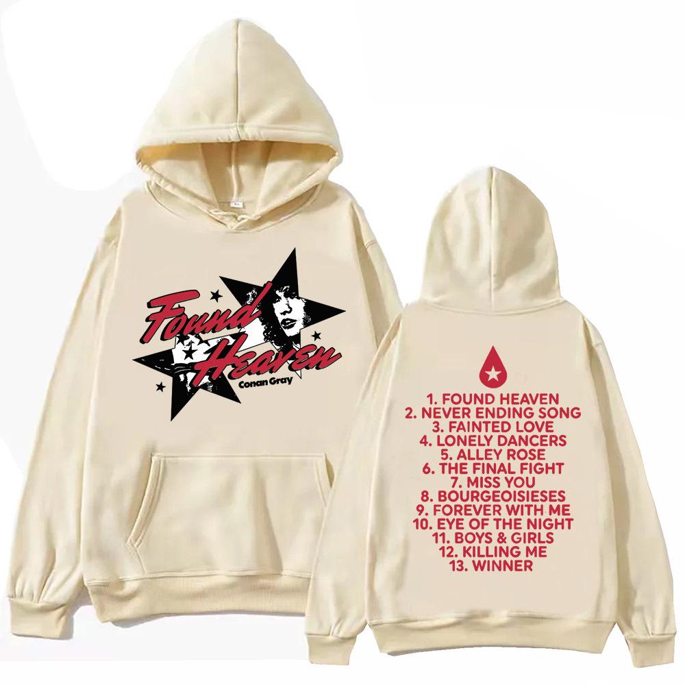 Conan Gray Found Heaven Mikina s kapucí Podzimní Pánská Móda Mikiny s Dlouhým Rukávem Dámská Harajuku Streetwear Pulovry Sudaderas