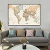 1 stücke Weltkarte Wand Poster Klar Gedruckt Leinwand Malerei Dekorative Hängen Bild Büro Hause Schulbedarf Ohne Rahmen