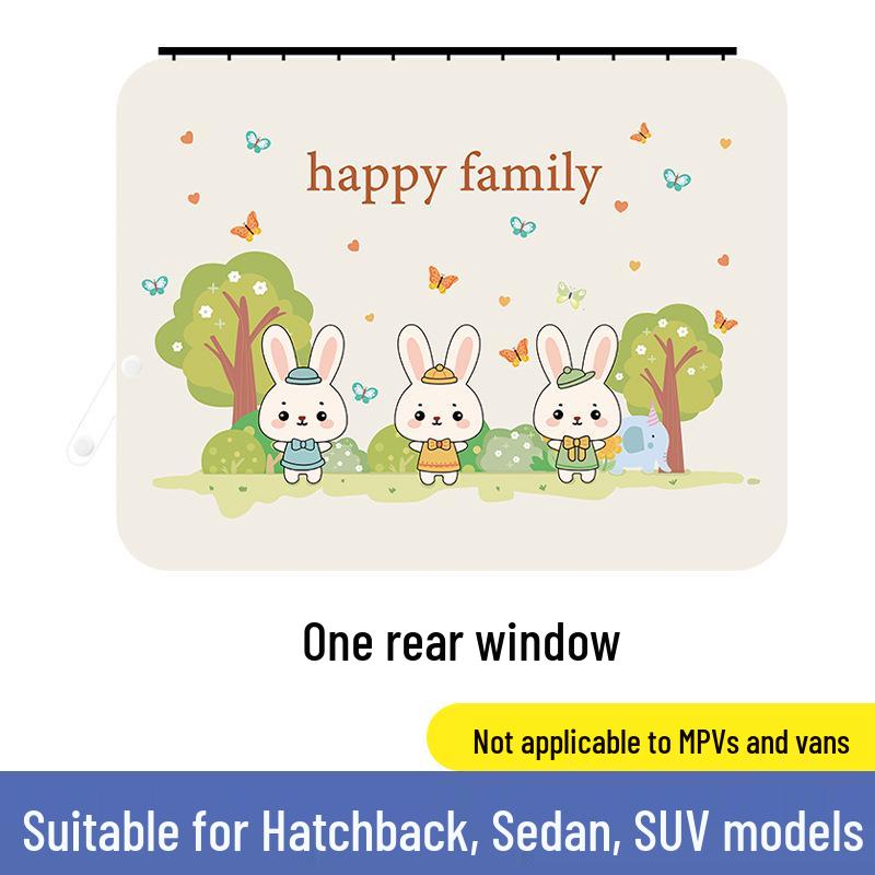 Cartoon Car Side Sun Shade: Baby Protection & Privacy Curtain for Rear Seat