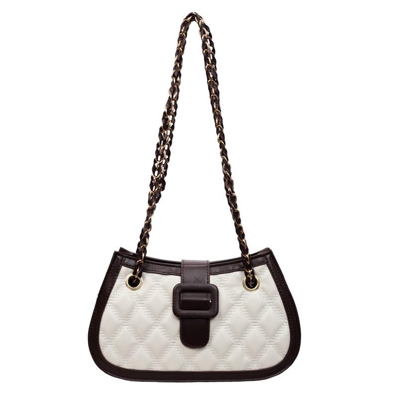 Spring Bag Women's New Fashion Chain Rhombus Embroidery Thread Messenger Bag Versatile Shoulder Women's Bag